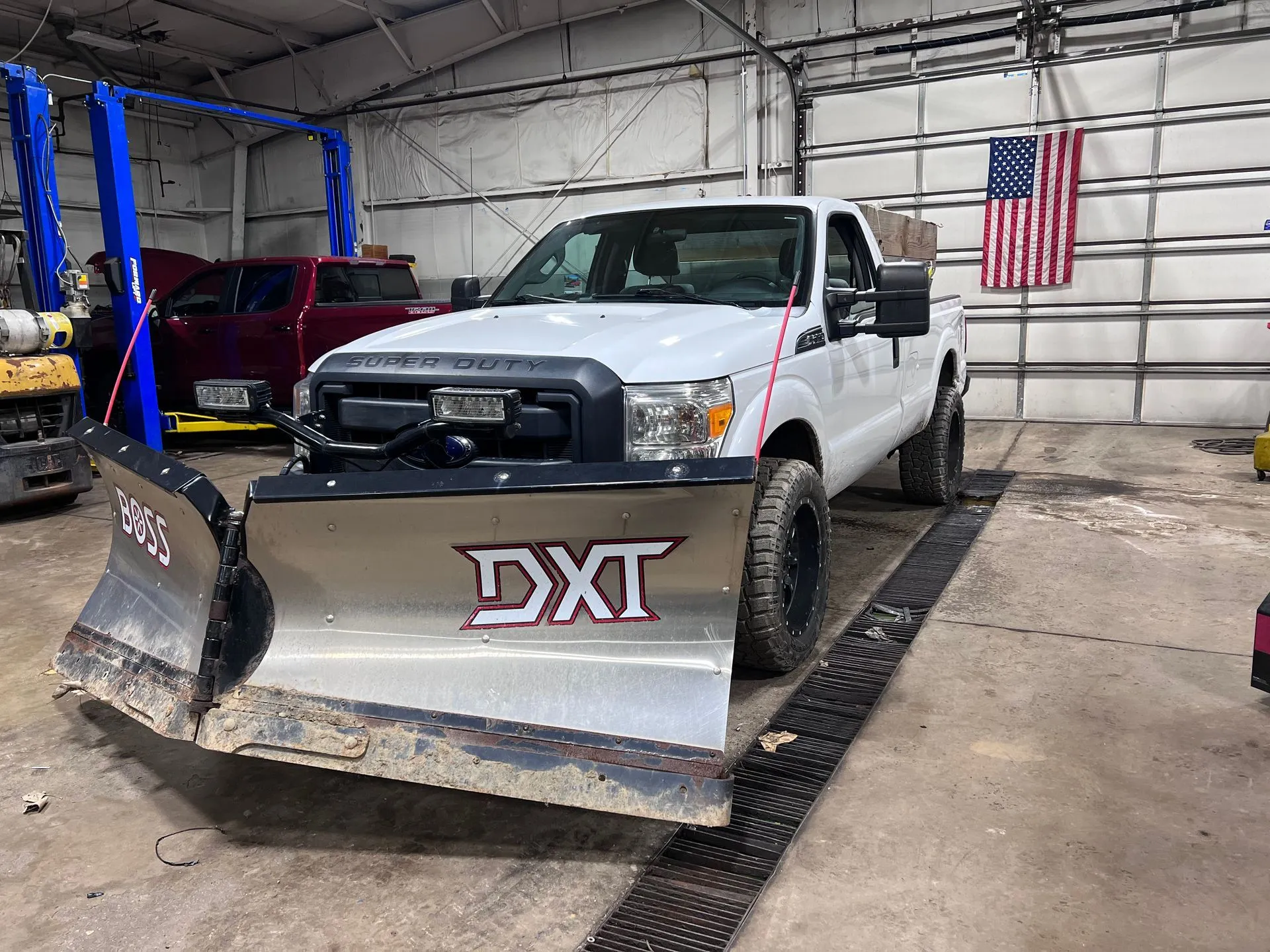 Plow-equipped truck ready for snow removal in Centerville, OH